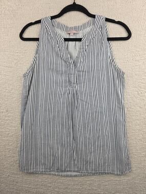 Saint Tropez West Women's Sleeveless Striped Blouse Size Small